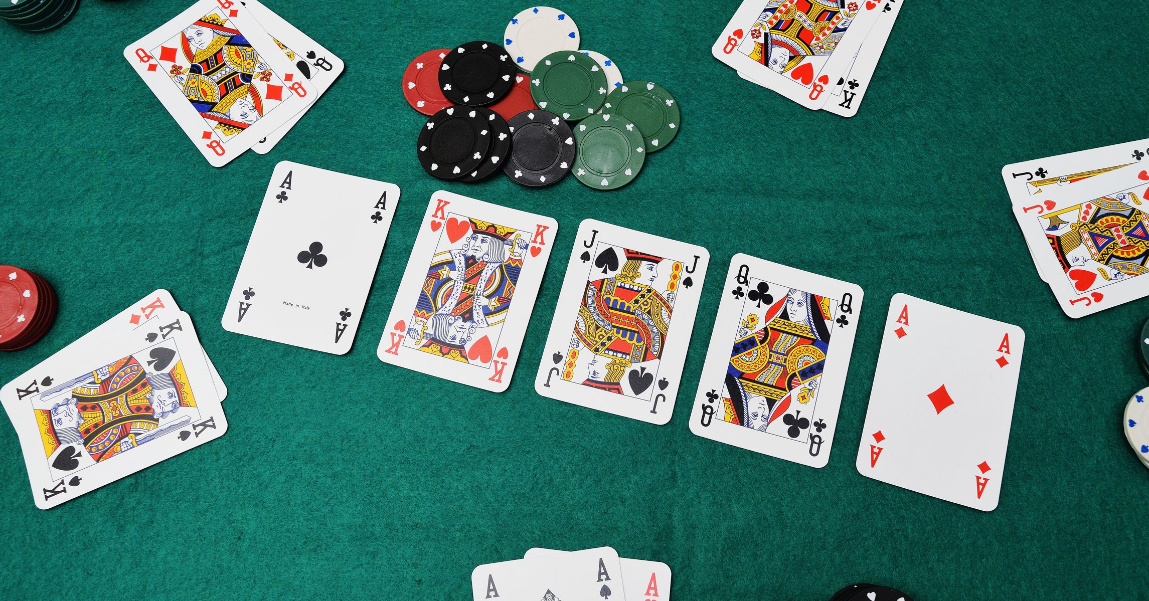 poker cards with chips